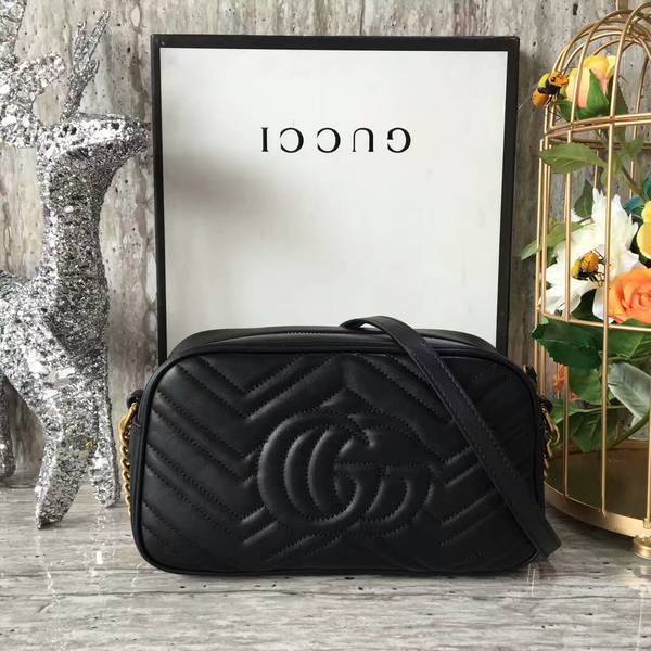 Gucci GG Marmont Matelasse Shoulder Bag 447632A Black