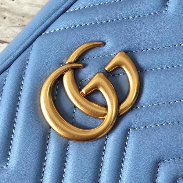 Gucci GG Marmont Matelasse Shoulder Bag 447632A Blue