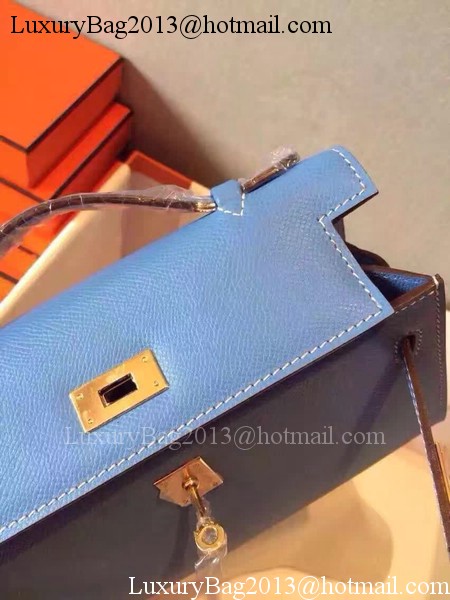 Hermes Kelly 22cm Tote Bag Original Leather KL22 Blue