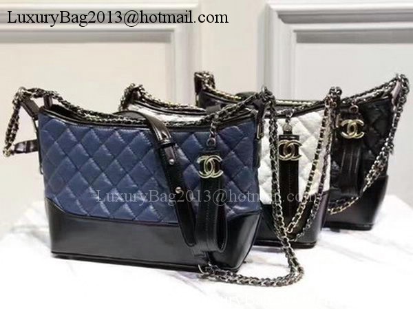 Chanel Medium Shoulder Bag Sheepskin Leather A93826 Blue