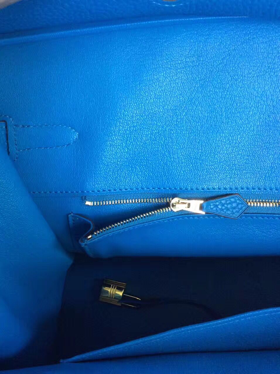 Hermes Birkin 30CM Tote Bag Blue Original Leather HB30 Glod