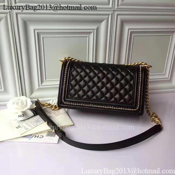 Boy Chanel Flap Shoulder Bag Original Sheepskin Leather A67086 Black