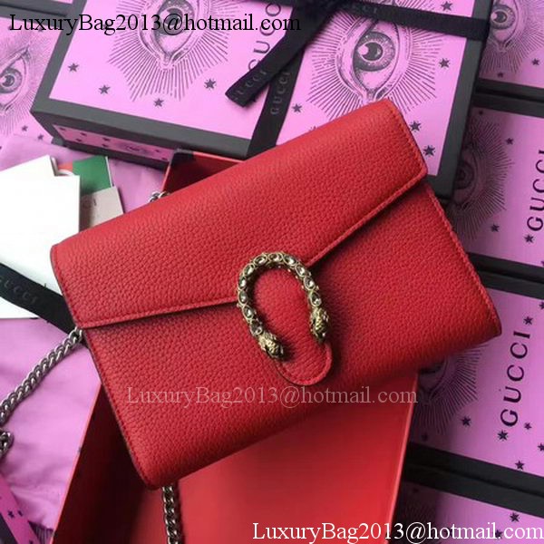 Gucci Dionysus Leather mini Chain Bag 401231 Red