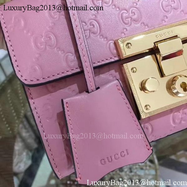 Gucci Padlock Gucci Signature Mini Shoulder Bag 409487 Pink