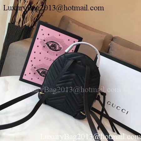 Gucci GG Marmont Quilted Leather Backpack 476671 Black