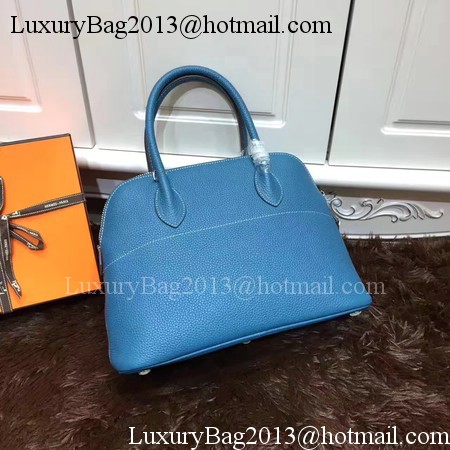 Hermes Bolide 31CM Calfskin Leather Tote Bag B3302 Blue