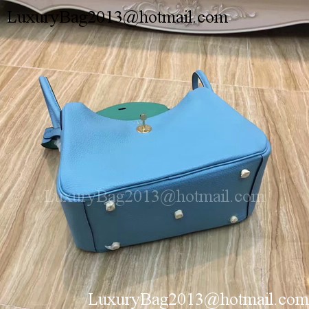 Hermes Lindy 30CM Original Leather Shoulder Bag LD30 Blue&Green