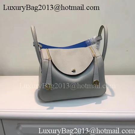 Hermes Lindy 30CM Original Leather Shoulder Bag LD30 Grey&Blue