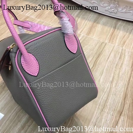 Hermes Lindy 30CM Original Leather Shoulder Bag LD30 Grey&Pink