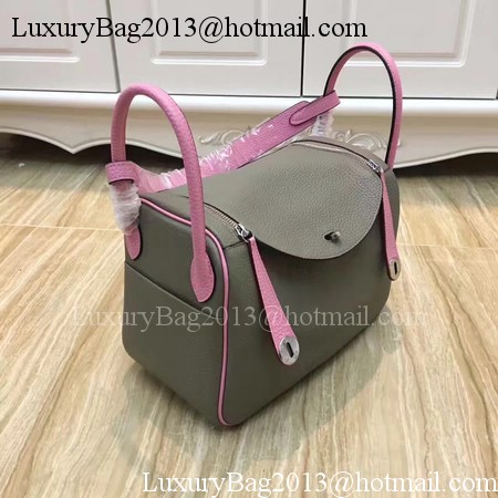 Hermes Lindy 30CM Original Leather Shoulder Bag LD30 Grey&Pink