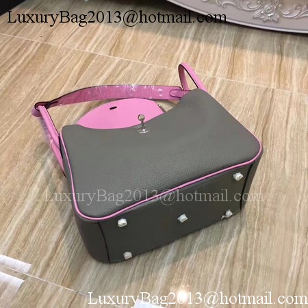 Hermes Lindy 30CM Original Leather Shoulder Bag LD30 Grey&Pink