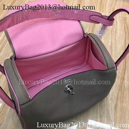 Hermes Lindy 30CM Original Leather Shoulder Bag LD30 Grey&Pink