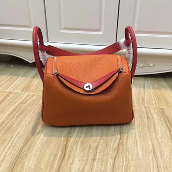 Hermes Lindy 30CM Original Leather Shoulder Bag LD30 Orange&Red