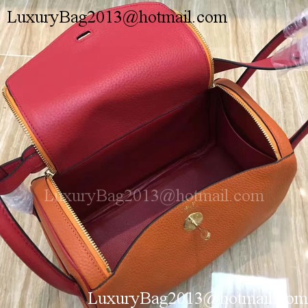 Hermes Lindy 30CM Original Leather Shoulder Bag LD30 Orange&Red