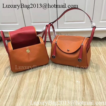 Hermes Lindy 30CM Original Leather Shoulder Bag LD30 Orange&Red