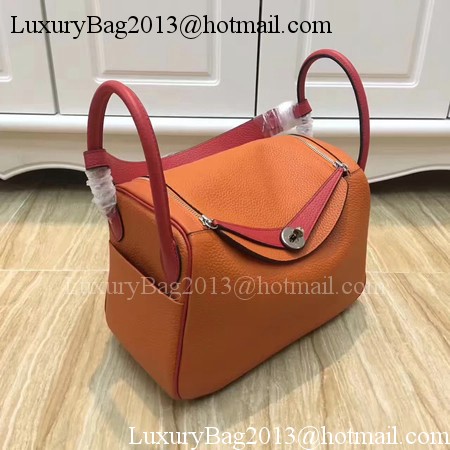 Hermes Lindy 30CM Original Leather Shoulder Bag LD30 Orange&Red