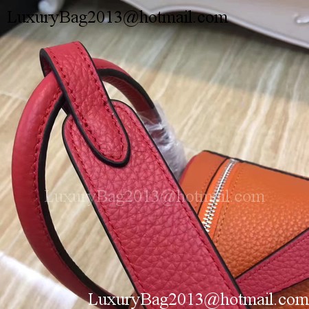 Hermes Lindy 30CM Original Leather Shoulder Bag LD30 Orange&Red