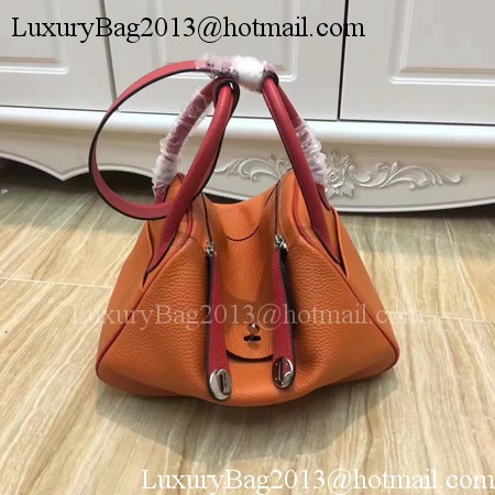 Hermes Lindy 30CM Original Leather Shoulder Bag LD30 Orange&Red