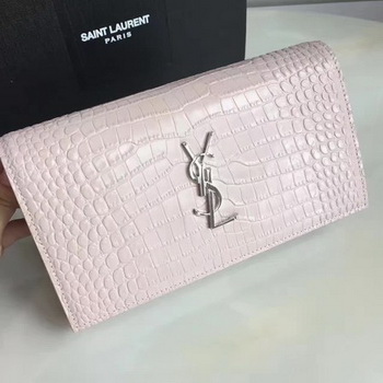 Saint Laurent mini Croco Leather Cross-body Shoulder Bag 360458 Pink