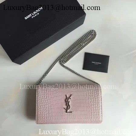 Saint Laurent mini Croco Leather Cross-body Shoulder Bag 360458 Pink