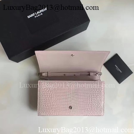 Saint Laurent mini Croco Leather Cross-body Shoulder Bag 360458 Pink