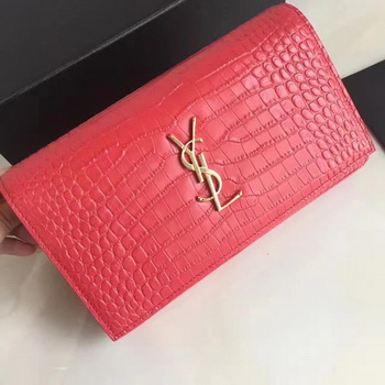 Saint Laurent mini Croco Leather Cross-body Shoulder Bag 360458 Red