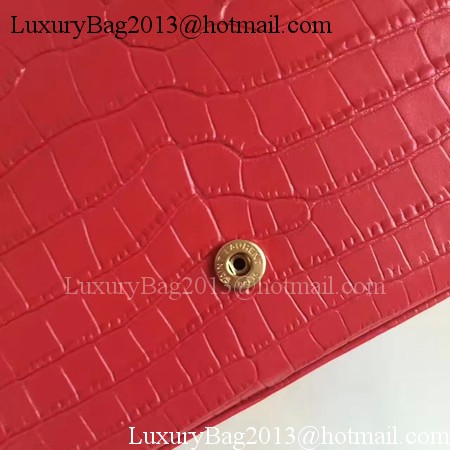 Saint Laurent mini Croco Leather Cross-body Shoulder Bag 360458 Red