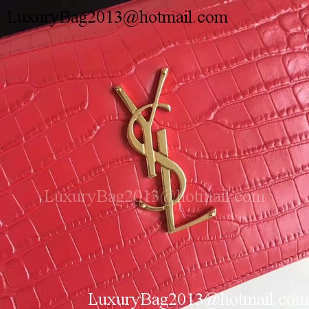 Saint Laurent mini Croco Leather Cross-body Shoulder Bag 360458 Red