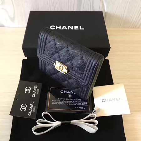 Boy Chanel Matelasse Bi-Fold Wallet Cannage Pattern CHA5261 Black