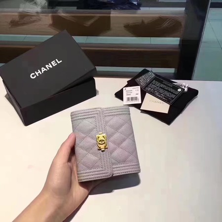 Boy Chanel Matelasse Bi-Fold Wallet Cannage Pattern CHA5261 Grey