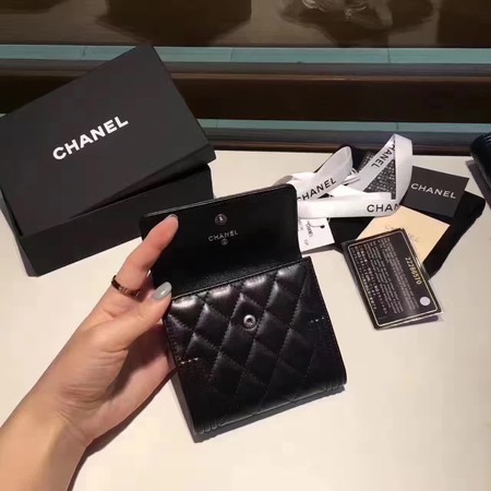 Boy Chanel Matelasse Bi-Fold Wallet Sheepskin CHA5261 Black