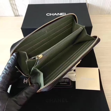 Boy Chanel Zip Around Wallet Cannage Pattern CHA5265 Black