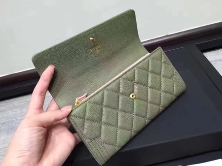 Chanel Boy Matelasse Long Wallet Cannage Pattern CHA5263 Green