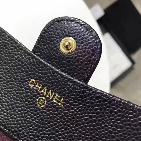 Chanel Tri-Fold Wallet Cannage Pattern Leather CHA5262 Black