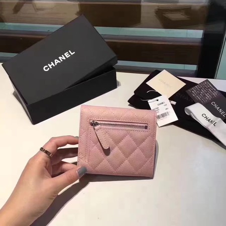 Chanel Tri-Fold Wallet Cannage Pattern Leather CHA5262 Pink