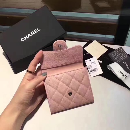 Chanel Tri-Fold Wallet Cannage Pattern Leather CHA5262 Pink