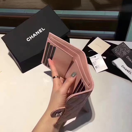 Chanel Tri-Fold Wallet Cannage Pattern Leather CHA5262 Pink