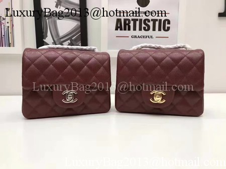 Chanel Classic MINI Flap Bag Original Cannage Pattern A1115 Wine