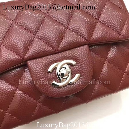 Chanel Classic MINI Flap Bag Original Cannage Pattern A1115 Wine