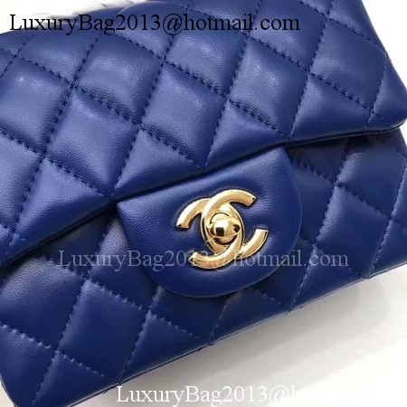 Chanel Classic MINI Flap Bag Original Sheepskin Leather A1115 Blue