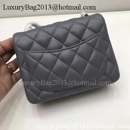 Chanel Classic MINI Flap Bag Original Sheepskin Leather A1115 Grey