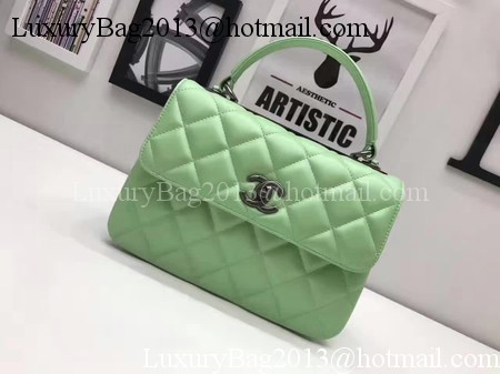 Chanel Classic Top Handle Bag Original Sheepskin Leather A92991 Green