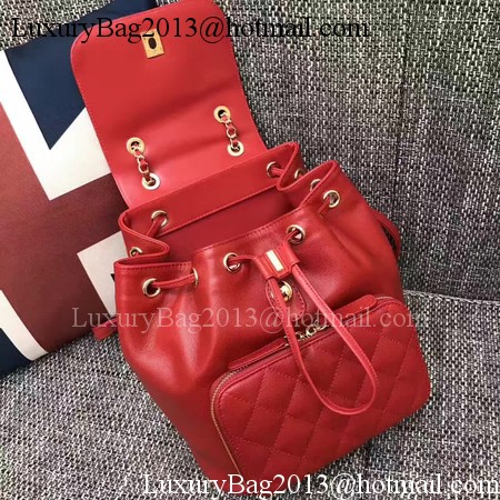 Chanel Original Leather Backpack CHA2590 Red