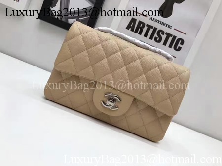 Chanel mini Classic Flap Bag Original Cannage Pattern A1116 Apricot