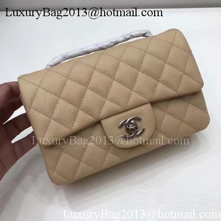 Chanel mini Classic Flap Bag Original Cannage Pattern A1116 Apricot