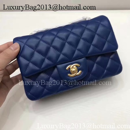 Chanel mini Classic Flap Bag Original Sheepskin Leather A1116 Blue