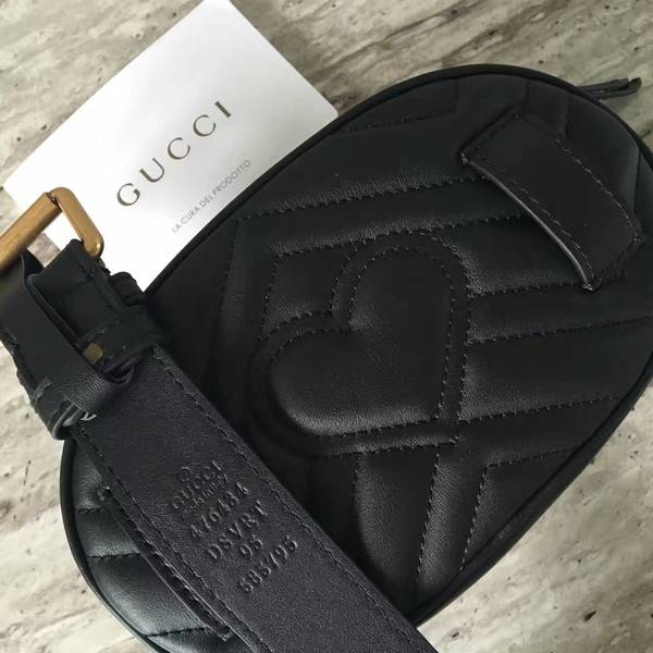 Gucci GG Marmont Quilted Leather Bag 476434 Black