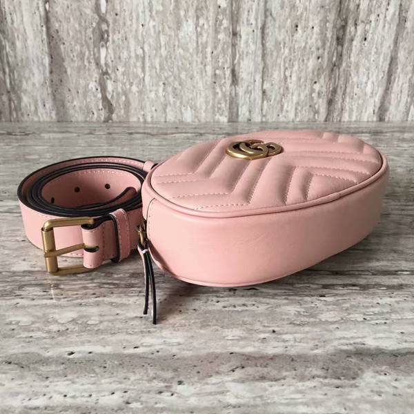 Gucci GG Marmont Quilted Leather Bag 476434 Pink