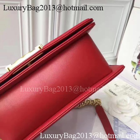 Boy Chanel Flap Shoulder Bag Sheepskin Leather A67085E Red