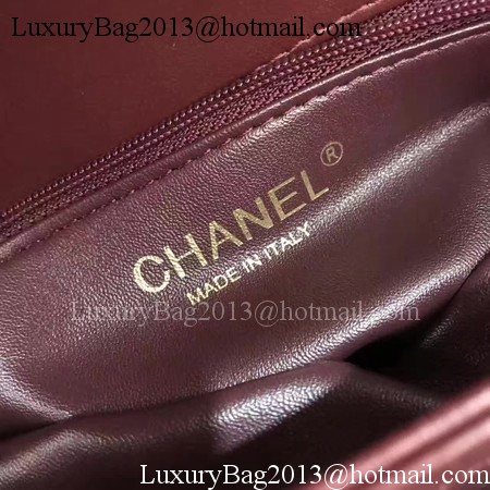 Chanel Classic Top Handle Bag Original Sheepskin Leather A92991 Wine